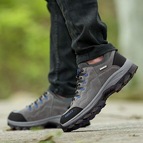Goddessvan Couple Comfortable Travel Outdoor Shoes Wear Non-Slip Hiking Shoes Walking Shoes Running Athletic Fashion Tennis Sneakers Gray - Thumbnail 3