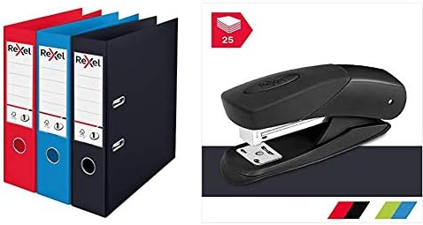Rexel Choices A4 Lever Arch Files, 3 File Folders, Assorted: Black, Red and Blue Files