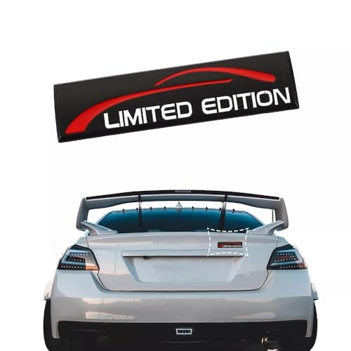 Image of Pair Set Limited Edition Car Emblem Premium 3D Sport Turbo Badge Auto Rear Trunk Side Decal Sticker (Black Red)