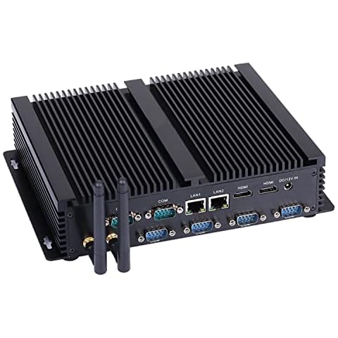 Fanless Industrial PC, Mini Computer, Intel Core I7 4500U 4578U, Windows 11 or Linux Ubuntu, HUNSN IM04, WiFi, BT, 2 x HDMI, 2 x LAN, 6 x COM RS232, 4 x USB3.0, 4 x USB2.0, 8G RAM, 256G SSD Cover