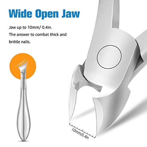 FERYES Nagelzange, Kopfschneider Fussnagelzange Präzision Nagelschere Fußnagelzange für Dicke Nägel oder Eingewachsene Zehennägel und Fußnägel