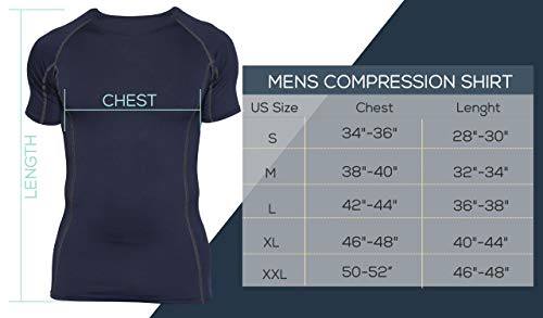 image for Real Essentials 5 Pack: Mens Short Sleeve Compression Shirt Base Layer