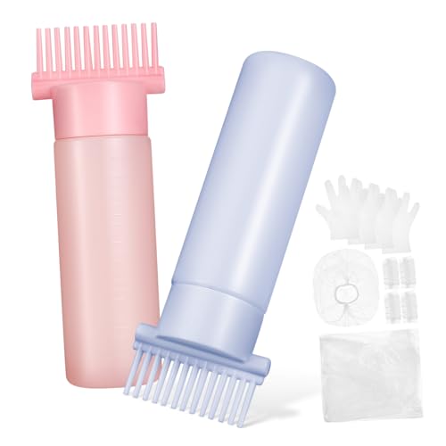 FOMIYES Root Applicator Bottle Hair Comb Bottle Set with Oiling Applicator and Styling Tools