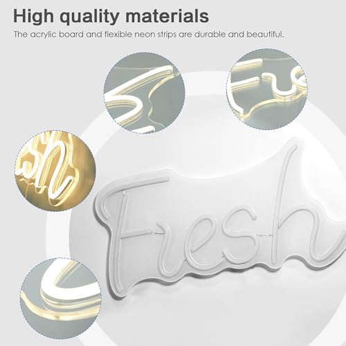 Image of Fresh Neon Sign, LED Coffee Neon Sign for Wall and Room Decor, USB Night Light for Cafe Food Shop Birthday Competition Party Gifts
