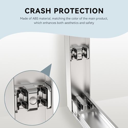 Image of 44-48 inch W x 72 inch H Bathroom Double Sliding Shower Door, Semi-Frameless Shower Glass Doors with 1 /4 inch (6mm) Clear SGCC Tempered Glass and Stainless Steel Handles, Easy to Install, Chrome