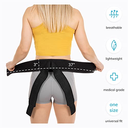 Image of BraceAbility Sacroiliac Joint Belt - SI Lower Back Relief Brace for Sciatica, Pinched Sciatic Nerve, Herniated Disc Treatment, Pregnancy Postpartum Hip Flexor, Bursitis and Arthritis Pain (One Size)