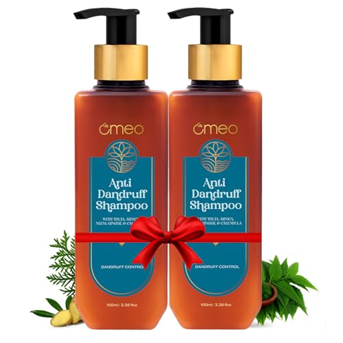 Image of Omeo Anti Dandruff Shampoo 100ml(Pack of 2) | With Neem, Ginger Arnica, Calendula & Thuja | Dandruff Control, Reduces Itchy Scalp, Flakes & Scalp Fungus | Homeopathic Formula | For Men & Women