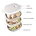 Unichart Stainless Steel Square Lunch Box with Container Bag, Spoon and Fork, Perfect for Salads Sandwiches, Snacks(3-Tier)