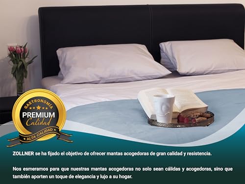 Miniatura 6 de Zollner Manta Grande Para Cama Y Sofá, 150x200 Cm, 60 Algodón, Azúl Claro