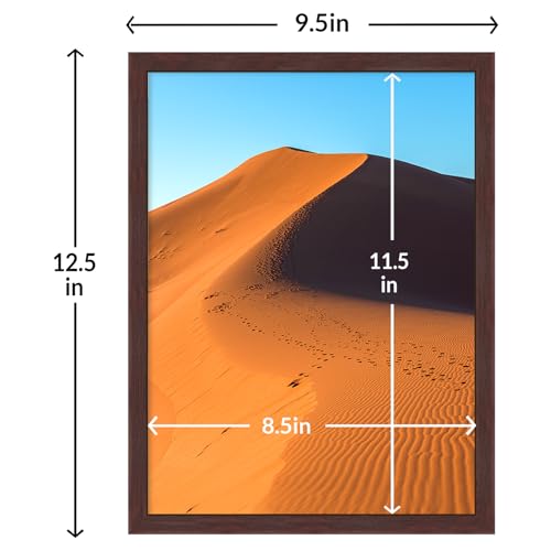 Image of LaVie Home 9x12 Picture Frame for Wall Display, 9x12 Brown Picture Frame with HD Plexiglas, 9 x 12 Poster Frame 1 Pack, Display Frame for Vertical or Horizontal, Classic Collection