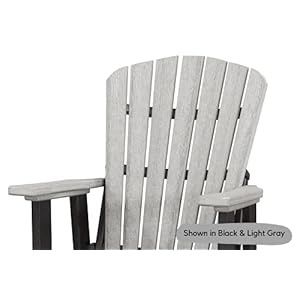 Slat Fan Back Poly Adirondack Glider Outdoor Patio Chair Tudor Brown Weatherwood