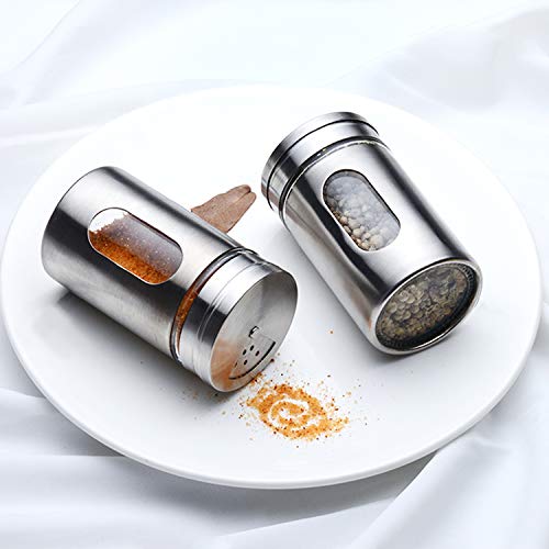 Lawei 16er-set Gewürzgläser-Set Silber 90ml Edelstahl Vorratsgläser Gewürzdosen mit Sichtfenster, Gewürz-Organizer 304… - Image 7