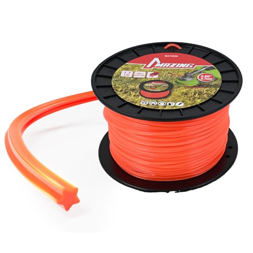 MAZING String Trimmer Line, 0.105 Inch-2.7mm Pentagonal Cutting Weed Eater String, 1.7lb-502ft Premium Nylon Weed Wacker String Trimmer Line Spool Universal Fits Most of String Trimmers
