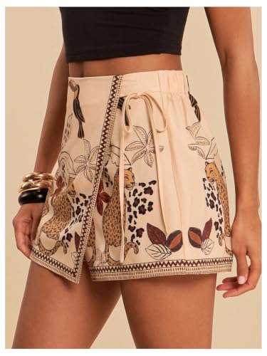 Image of SweatyRocks Women's Boho Mini Skirts Floral Shorts Tie Side Wrap Skorts