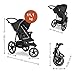 hauck Runner 2, Schwarz - Robuster Dreirad Buggy mit XL Lufträdern, Federung, UV Schutz 50+, XL Netzfenster, Verstellbarer Schieber, mit Liegefunktion für Kinder ab Geburt bis 22 kg, Faltbar
