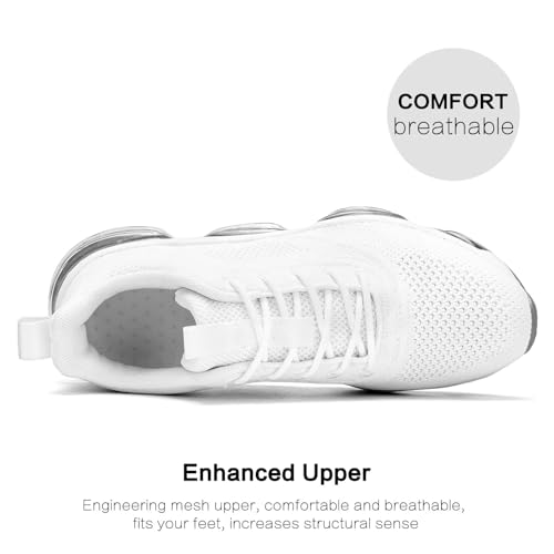 Image of Luogoks Womens Walking Running Shoes Air Cushion Basketball Sneakers Fashion Tennis Breathable Sport Gym Fitness Cross Trainers Shoes