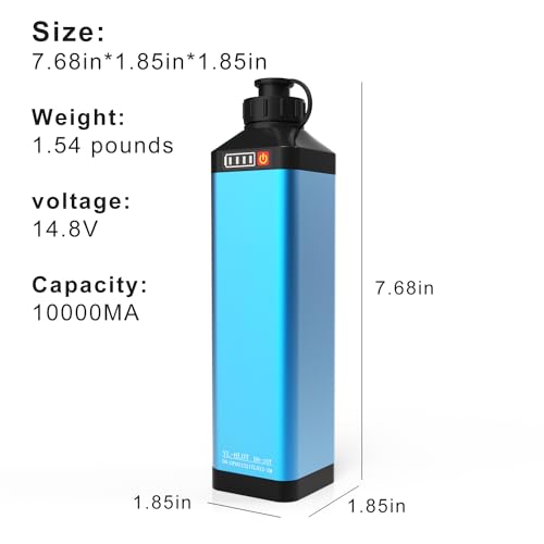 Image of Super Mini 14.8V 10000 mAh Electric Reel Battery. Aluminum Alloy Rustproof Case. Compatible with Daiwa & Shimano Electric Fishing rReels. High Performance and Reliable Power Supply