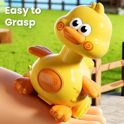 Image of acrown Press to Go Duck Car Toy Baby Push Go Racing Cars, Infant Play, 1st Birthday Stocking Gift for 12-18-24 Months, 1 2 3 One Yrs Old Boys Girls Child Kids(Press Duck Big)