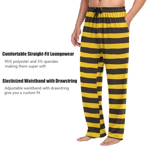 Green and Red Plaid Pajama Pants for Men Comfort Sleep Lounge Bottoms Straight-fit with Pockets S-XXL3