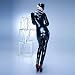 Mujer Cuero Catsuit Manga Larga Apariencia de látex Mono Catwoman Disfraz Fiesta...
