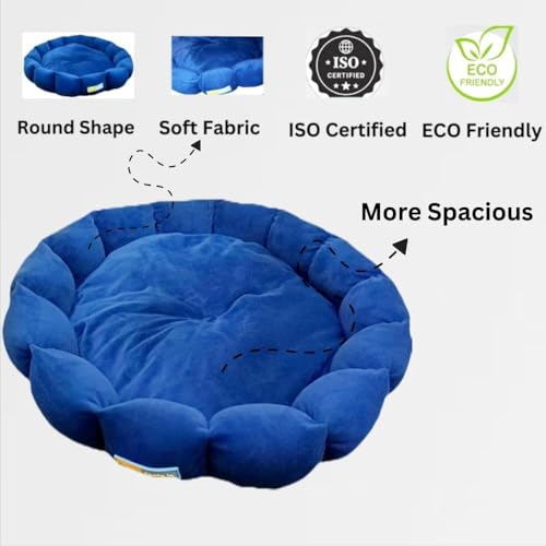Image of Round Donut Pet Bed for Cats and Puppies Dogs mat, Cozy and Plush, Raised Bedside Support, Both Sides Use Like 2 in One, Washable, Dog Bed, Sizes for Small, Medium, and Large Pets