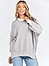 ANRABESS Womens Oversized Sweaters Fall 2025 Fashion Crewneck Batwing Long Sleeve Side Slit Knit Pullover Sweater Tops Beige Grey-M