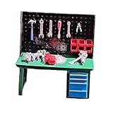 Qectial Miniatur Tischmodell Im Maßstab 1:64, Mini Werkzeugtischmodell, Diorama Zubehör, Harz Mikrolandschaftsdekor, Ausstellungsrequisite, Geeignet für Puppe, Grüner Tisch