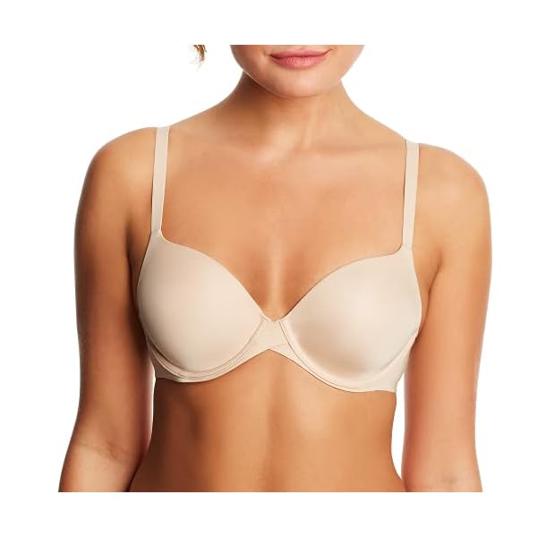 Maidenform One Fab Fit Underwire Bra, Push-Up T-Shirt Bra, Modern Demi Bra, Lightly Padded Bra with Convertible Straps, Paris Nude, 34B