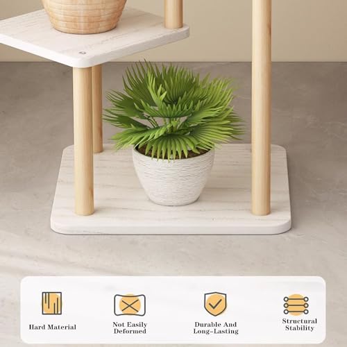 Étagère d'angle en bois support de fleurs intérieur à plusieurs niveaux
