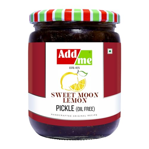 Image of Add me Khatta Meetha Sweet Lime Lemon Pickles Nimbu Ka Achar 600gm No Oil Homemade Recipe & Taste Glass Jar
