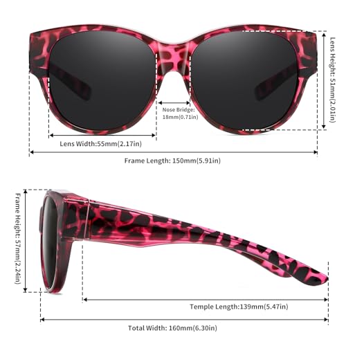 Image of GEGURI Polarized Sunglasses Fit Over Glasses for Men Women, Oversized Square Sun Glasses UV400 Protection Shades