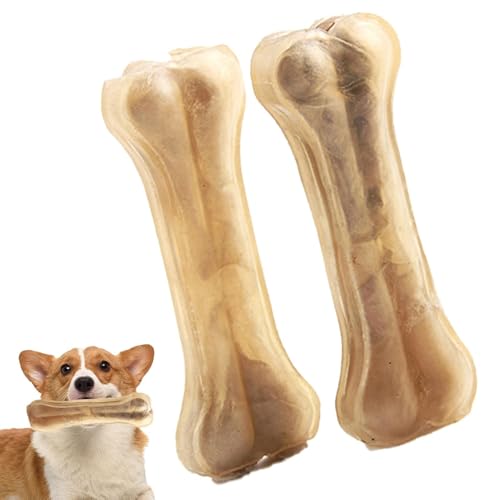 Generico Osso Masticabile Per Cani - 74g Gusto Manzo, Giocattolo In Pelle Artificiale Per Pulizia Dentale & Dentizione | Resistente Ai Morsi Cuccioli & Cani Adulti