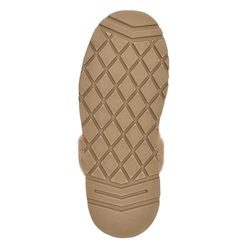 Guess Women's DANIKAS Slipper, Taupe Velvet Rhinestone Logo 240, 84