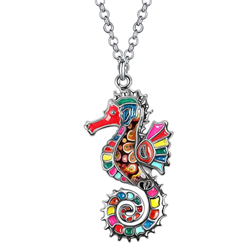 Collier en Alliage émaillé Avec Pendentif Hippocampe Hippocampe Bijoux de Mode Charms Océan Cadeaux pour Femmes Filles