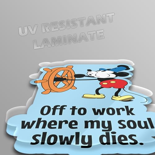 Image of Steamboat Willie Mickey Mouse Sticker Decal | Funny Sarcastic Adult Humor | 10 Variations with Hilarious Sayings | 5 inch Sticker for Laptops, Cars, Water Bottles | Regrets & Sarcasm (OTWWMSSD-3)