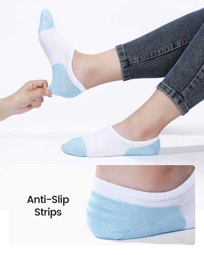 Image of IDEGG No Show Socks Women 10 Pairs Low Cut Anti-Slid Novelty Athletic Casual Invisible Liner Socks