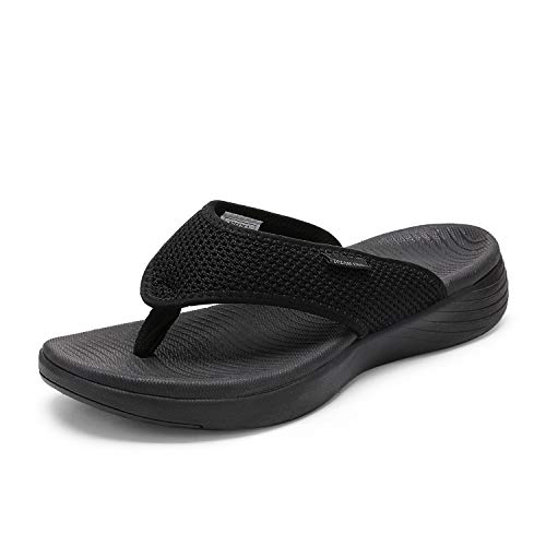 DREAM PAIRS Women's Arch Support Soft Cushion Flip Flops Thong Sandals 5 Black
