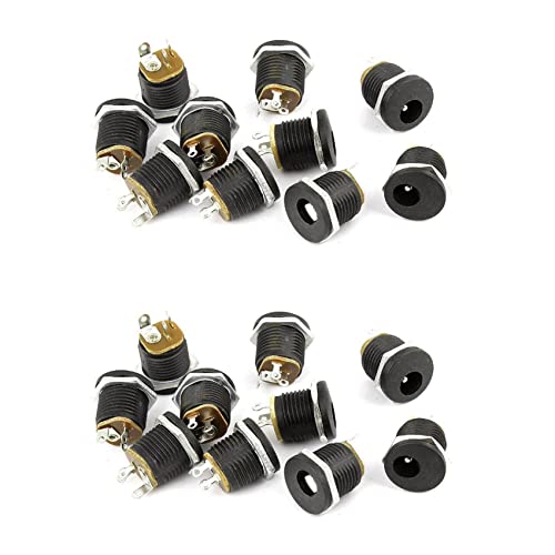Bloepum 20 Pcs 3-Terminal Soldering 2.1mm x 5.5mm Female Power Jack DC Socket