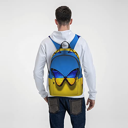 16 inch backpack Ukrainian Flag Butterfly Laptop Backpack Full Print School Bookbag Shoulder Bag for Travel Daypack2