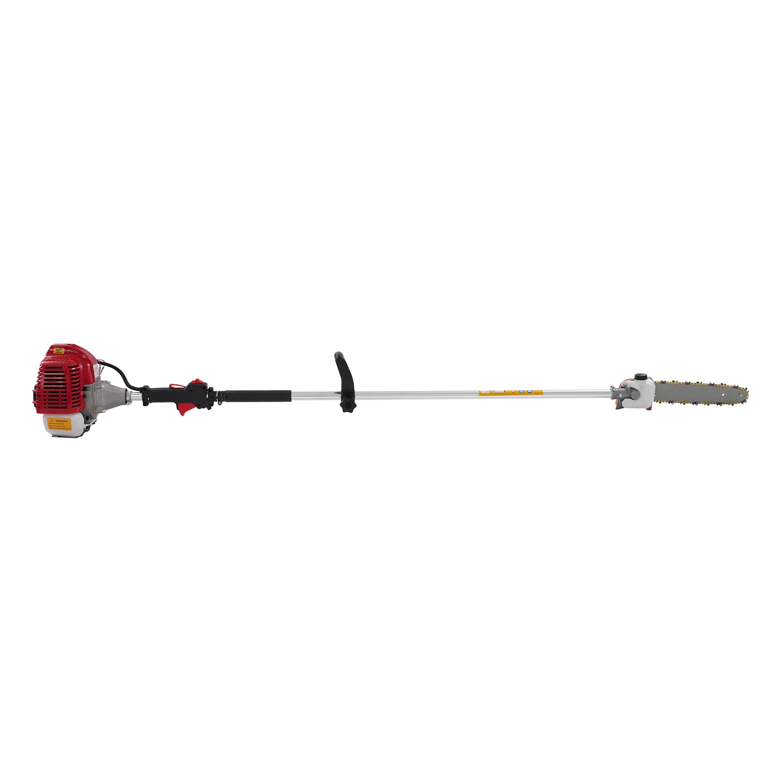 Motosierra de gasolina de 1,7HP con longitud de barra de 1,5m, accesorio de sierra de jardín de 43cc, motosierra de desrame de gasolina con gafas, guantes y cinturón para el hombro, sierra telescópica