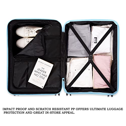 Image of it luggage Momentous Sky Blue Large-28 inches Expandable Polypropylene Hardsided with TSA Lock & Wet Pouch Inside 8 Wheel Trolley Bag