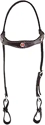 Cabeçada goianinha com testeira detalhada acessórios para cavalos super resistente feita de couro legitimo (Marrom)