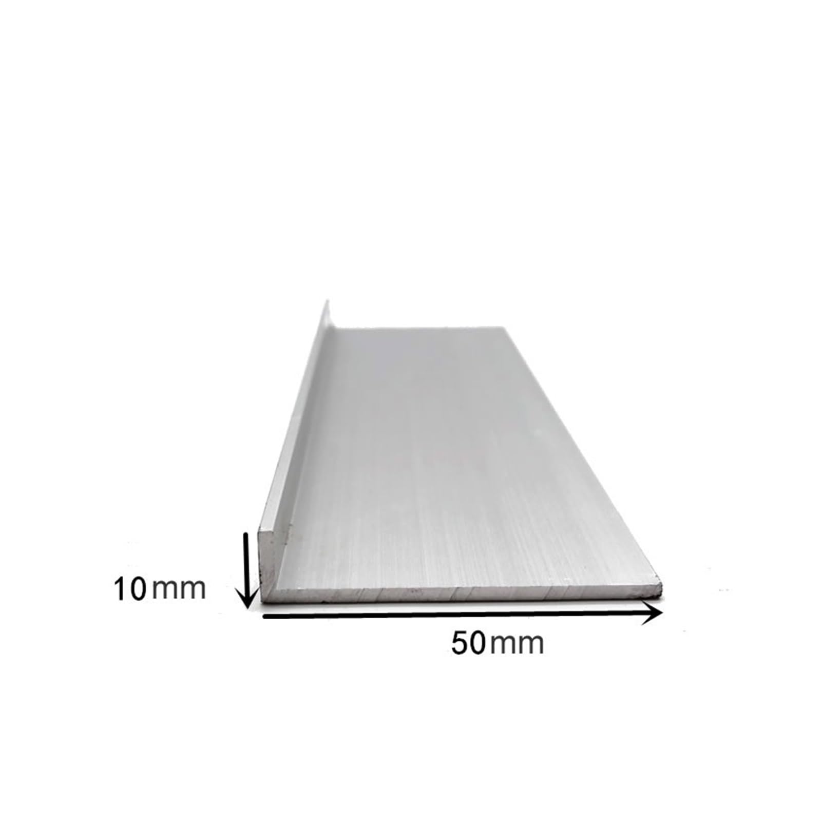Aluminiumrohr 10x50mm dicke 1mm/2mm 6063 Rechtwinklig aluminium L-förmigen aluminium legierung Aluminium kanten dreieck profil(10x50x2mm,S)