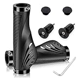 Fahrradgriffe ergonomisch - Fahrrad Griffe/Lenkergriffe - rutschfest und Verschleißfest Lenkergriffe Fahrrad, Fahrrad Griffe Mit Griffstopfen aus Aluminiumlegierung für MTB, BMX, Black