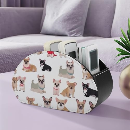 Organiseur de télécommande en cuir synthétique boîte de rangement de bureau