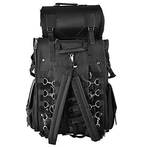 Bolsa para barra Sissy Vance Leather Deluxe textil para motocicleta, negro con tachuelas miniatura 4
