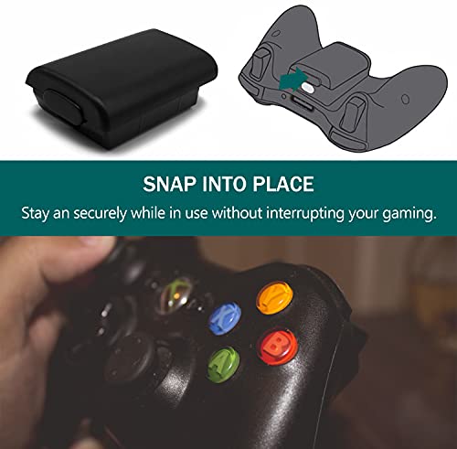 Hukado Battery Pack Cover For Xbox 360 Controller, 4 Pack Replacement Battery Cover Shell Case Compatible With Xbox 360 Wireless Controller (Black) #TOP1