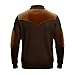 Mens Long Sleeve Casual Loose Sweatshirts Fashion Comfortable Relaxed Fit Pullover Lightweight Quarter Zip Tops Brown
