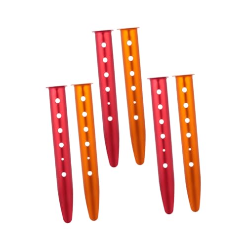 Parliky 6PCS Alloy Tent Stakes Lightweight Outdoor Ground Nails for Camping Beach and Durable Shaped Design for Strong Holding Power and Easy Removal