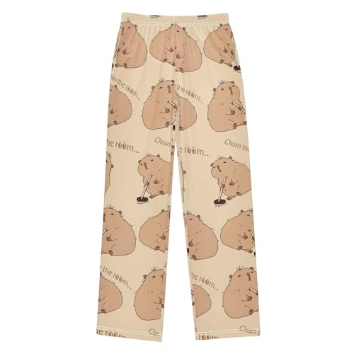 Capybara Brown Pajama Pants Long Sleep Pant Soft PJ Bottoms Sleepwear